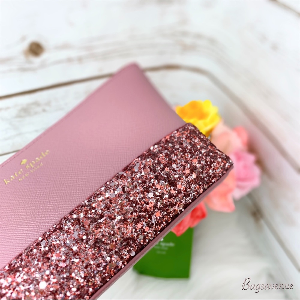 Kate spade cosmetic Shiloh glitter peony pouch - Picture 5 of 7